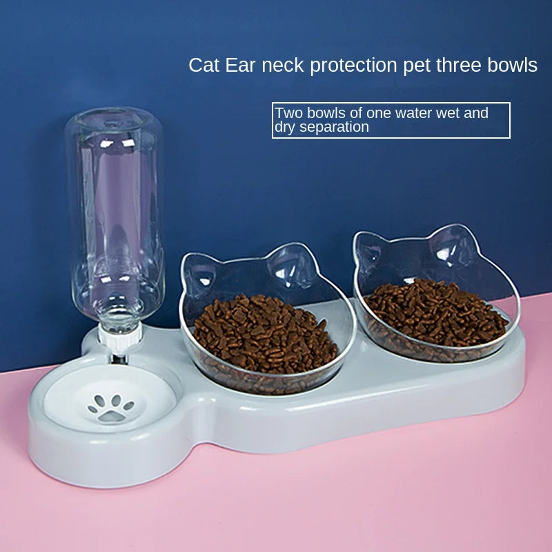 3-in-1 Food Bowl and Water Dispenser for Pets