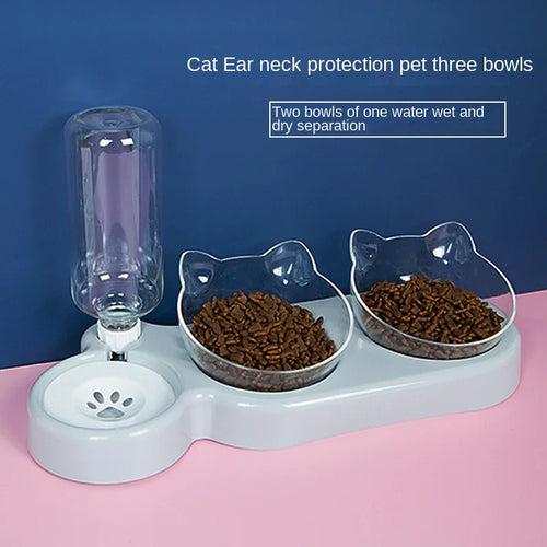 3-in-1 Food Bowl and Water Dispenser for Pets