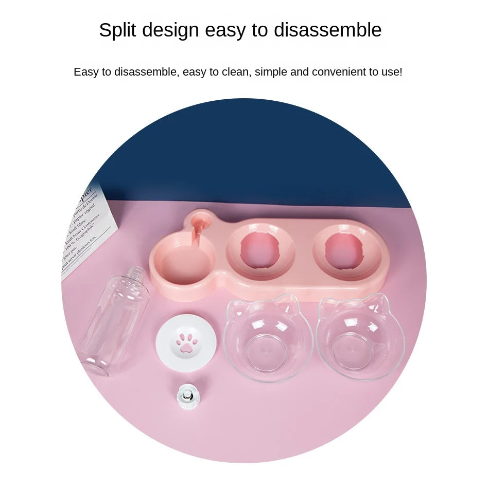 3-in-1 Food Bowl and Water Dispenser for Pets