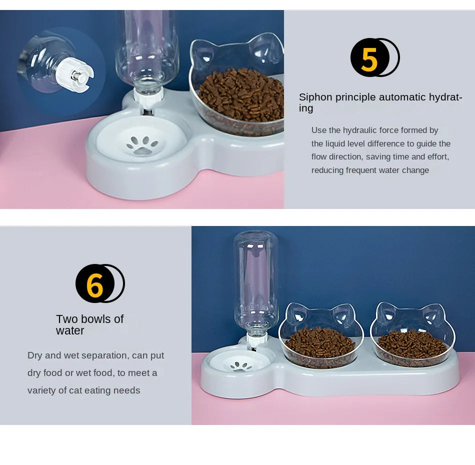 3-in-1 Food Bowl and Water Dispenser for Pets