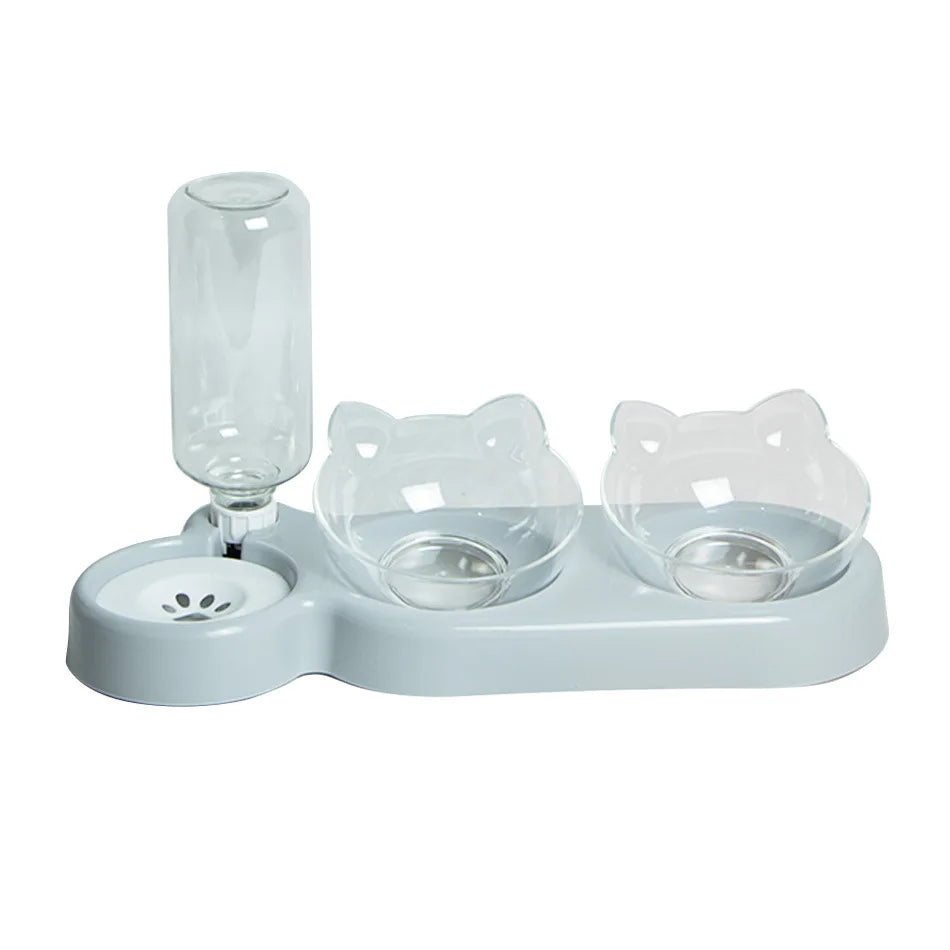 3-in-1 Food Bowl and Water Dispenser for Pets